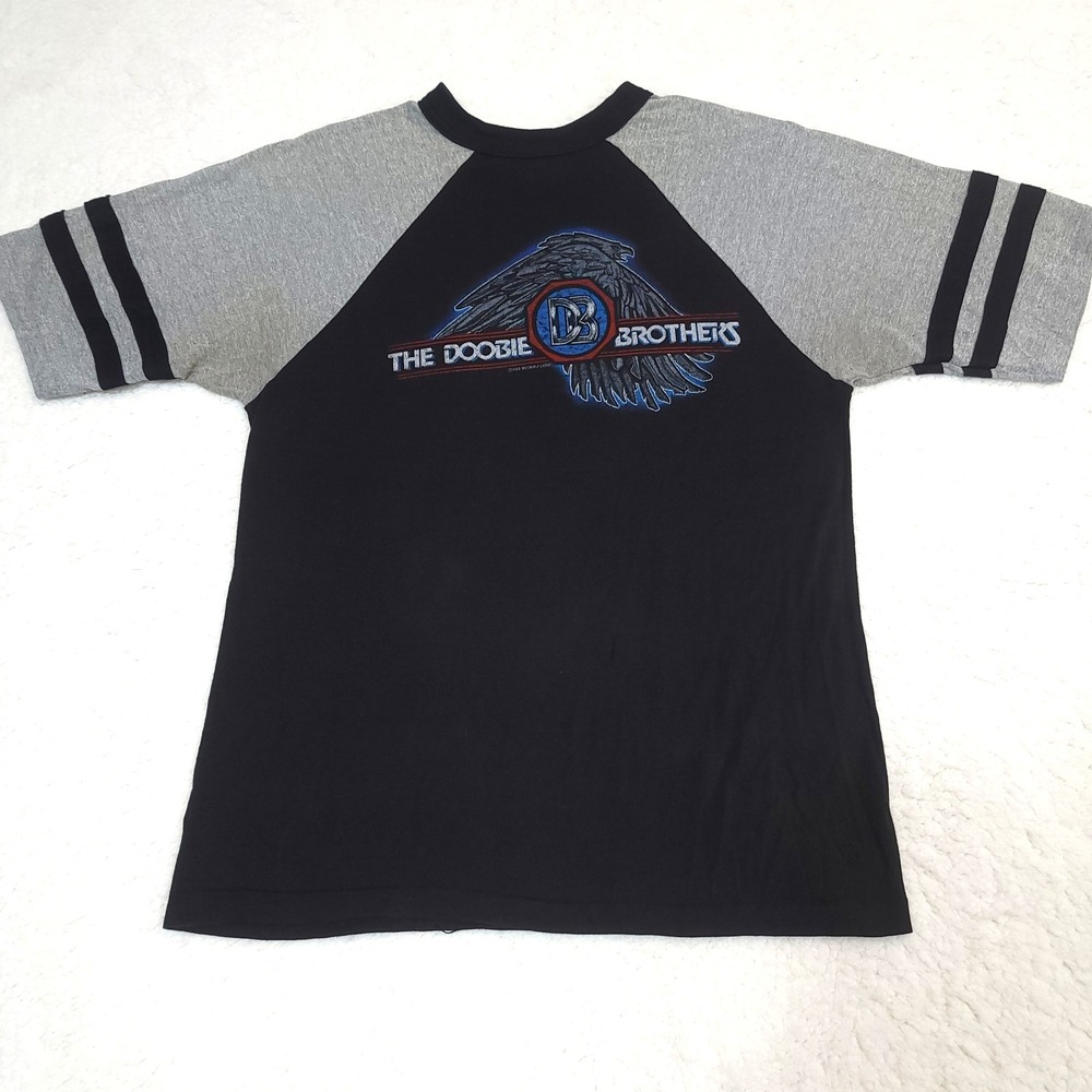 Doobie Brothers Shirt 1982 Farewell Tour Mens Large Black Sportswear Raglan VTG